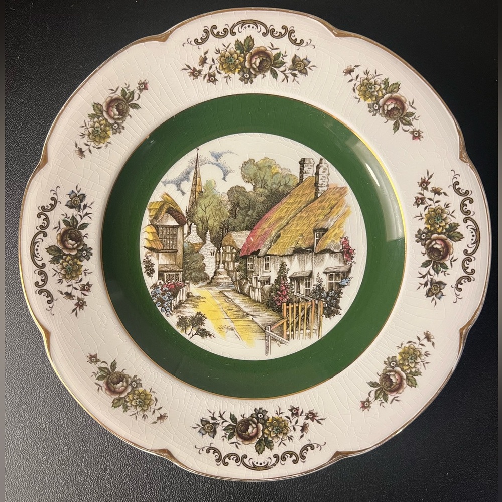 Ascot Service Plate By Wood and Sons England House and Bridge Plate 10.5"
